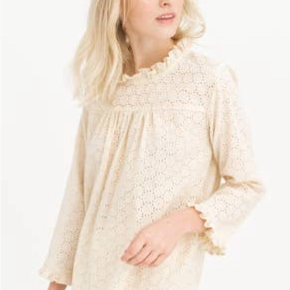 Tribe Alive (LAUDE the Label) Eyelet Ivory Top 100% Organic Cotton - Medium